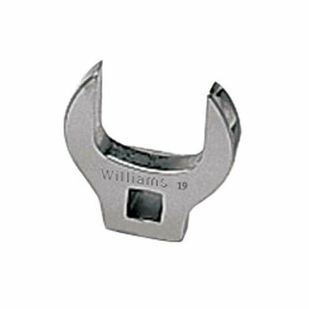 WILLIAMS Crowfoot Wrench, Open End, 3/8 Inch Dr, 19 MM Opening JHWBCOM19